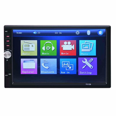 

7012B 7 Inch Bluetooth V20 Car Audio Stereo MP5 Player 12V Auto Video Support AUX FM USB Remote Control