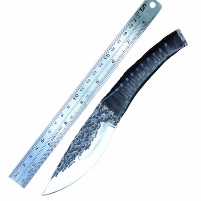 

5 Chromium Forged Steel High Hardness Straight Knife Portable Outdoor Camping Hunting Knives with Leather Sheath Survival Tools
