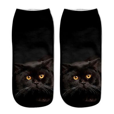 

1 Pair Funny Unisex Short 3D Cat Printed Anklet Casual Socks