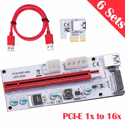 

Mining Card Latest PCI-E Express Cable 1X TO 16X Graphics Extension Ethereum ETH Mining Powered Riser Board Adapter Card 60cm US