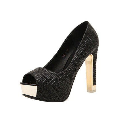 

Women Serpentine Stiletto Shoes Platform Super High Pump Party Sandals Peep toe