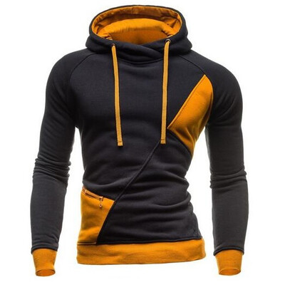 

Zogaa New Men's Hoodie Color Matching Patchwork Hooded