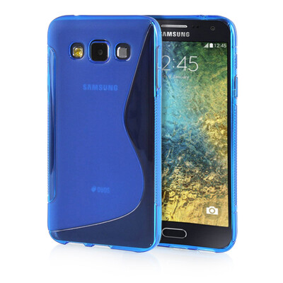

MOONCASE S - Line Soft Flexible Silicone Gel TPU Skin Shell Back ЧЕХОЛ ДЛЯ Samsung Galaxy E5 / E500 Blue