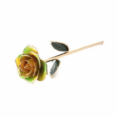 

DAYA Double color rosesGold Rose love forever Long Stem Dipped 24K Rose Foil Trim Gifts for Her Double color roses