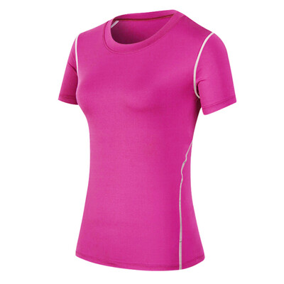 

Quick Dry Compression T-Shirt Women Training Sports Running Clothing Yoga Short