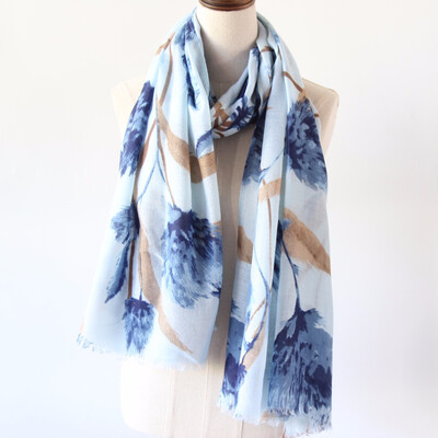 

Guttavalli Women Blue Floral Long Fringes Shawl Vintage Pink Мягкий шарф из шеврона Зимние цветы Полосы Шарфы для шарфов из ВМФ
