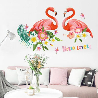 

YIHOPAINTI Flamingo Wall Sticker Waterproof Wall Decor for Living Room Bedroom Bathroom Nursery Decoration