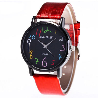 

Funny Digital Watches Women Mens PU Leather Band Analog Quartz Watch Ladies Casual Large Dial Wrist Watches