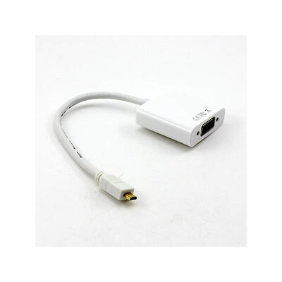 

White Micro HDMI Male to VGA Female Cable Cord Converter Adapter Adaptor 1080P