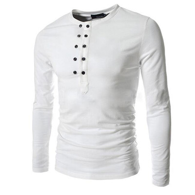 

Zogaa New Mens T-shirt Double Breasted Slim