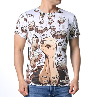 

Fashion Mens O-neck Tops Unique Pattern Print Pullover T-Shirts
