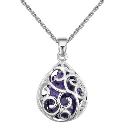 

Кристалл ожерелья капли воды для женщин Модные аксессуары для ювелирных изделий Высокое качество Стильное бижу белое золото, покрытое 27977