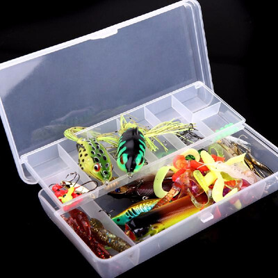 

105Pcs Artificial Fishing Lure Set Hard Soft Bait Minnow Spoon Two-layer Fishing Tackle Box