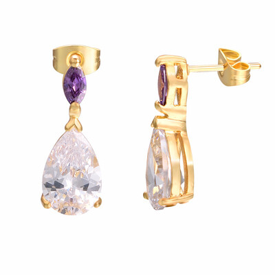 

Yoursfs Charming Water Drop Female Wedding Jewelry Filled AAA Zircon Red Drop Earrings For Women Gifts