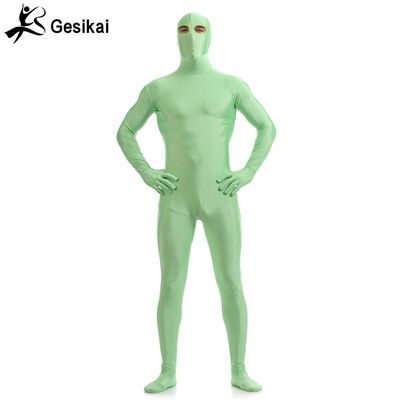 

Gesikai Mens Open Eyes Zentai Full Bodysuit Custom Made Back Zipper Second Skin Tights Suit Fancy Halloween Costumes