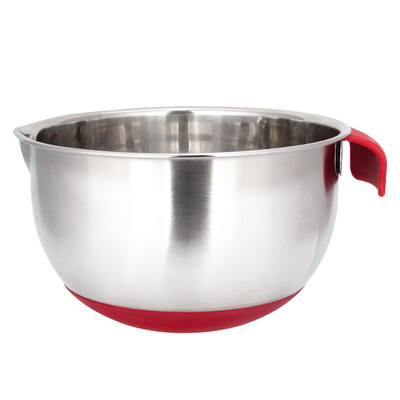 

Jingdong supermarket] Jie Ke Nuo silicone tape with a handle to beat the egg pot thickening to enhance the stainless steel to prevent spill red 20cm