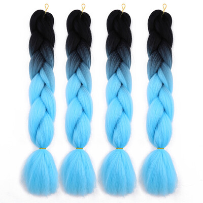 

63 Colors 4 piecelot Synthetic 2T3T4T High Temperature Fiber Ombre Braiding Hair 24 inch Jumbo Braids Hair Extensions