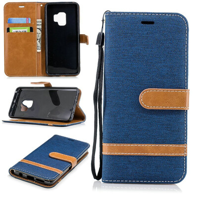 

BEFOSPEY Mixed Colors Denim PU LeatherSoft TPU Card Slot Stand Wallet Case For Samsung Galaxy S9201858"