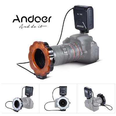 

Andoer SL102C GN15 Macro LED Ring Round Flash Fillin Light Lamp Brightness Adjustable LCD Display for Canon Nikon Pentax Olympus
