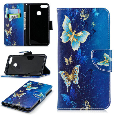 

BEFOSPEY Painting PU LeatherSoft TPU Card Slot Stand Wallet Case For Huawei Y92018593"