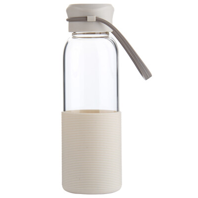 

Shangtai glass cup 500ml anti-fall anti-scalding leisure cup carrying portable outdoor cup gray SM-4911