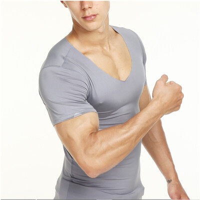

Cool Summer Mens Fashion T-shirt Tight Casual Short-sleeved T-shirt High Elastic Slim T Shirt Breathable Quick-drying