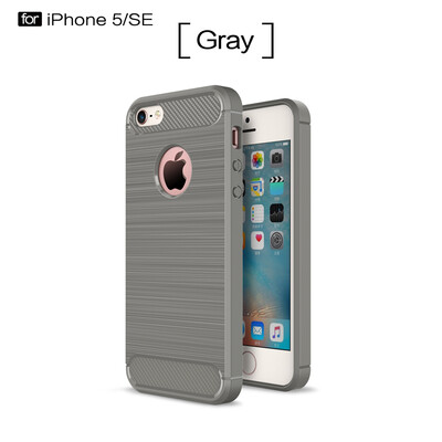 

Goowiiz Phone Case For Iphone 55sSe Fashion Slim Carbon Fiber TPU Soft Silicone Prevent falling