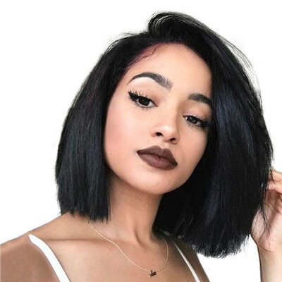 

CARA 250 Density Short Bob Lace Front Human Hair Wigs For Women Straight Pre Plucked With Baby Hair