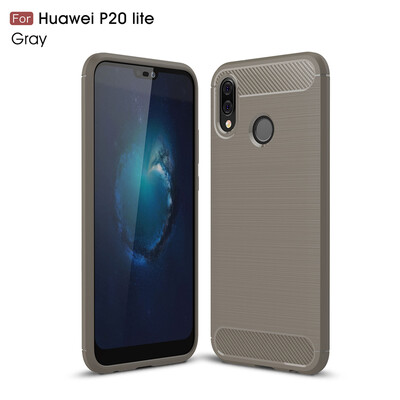 

Goowiiz Phone Case For Huawei P20 LiteNova 3E Fashion Slim Carbon Fiber TPU Soft Silicone Prevent falling