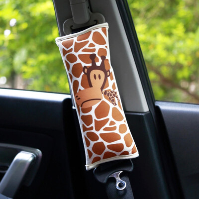 

Huashi Auto Accessories Safety Belt Shoulder Head Pillowcase Cute Cartoon Seat Sleeping Pillow Child Seat Belt Shoulder Pillow Cover Thicken Giraffe - Single Pack