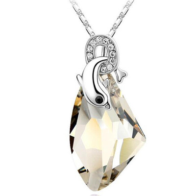 

Statement Necklaces & Pendants Dolphin Crystals from Swa Elements Necklace for Women Female Chain Collar Collier Femme