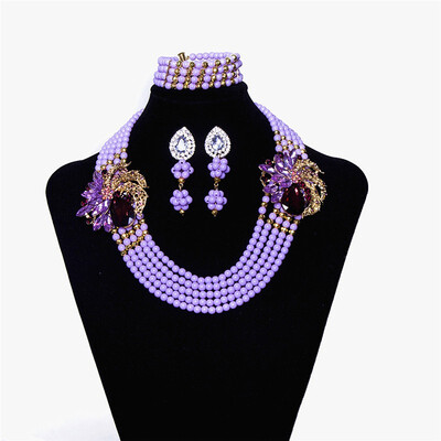 

Pearl Necklace And Earring Women Engagement Jewelry African Necklace Set For Wedding Nigerian Bridal Beads Necklace Jewelry Set