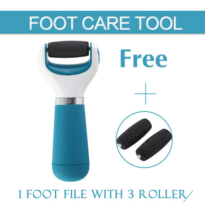 

Foot Care Velvet Smooth Express Pedi Electric File Feet Heel Care Tool + 3 Replacement Roller Heads
