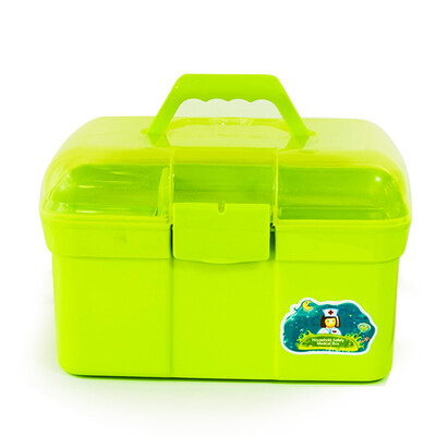 

Vilscijon Wei Jian plastic pill box home medicine box multi-function family first aid box portable storage box large 6654 green