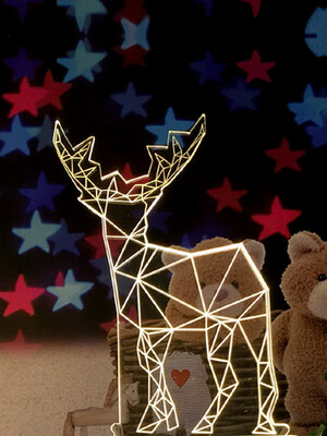 

AINA red blue&purple milu deer night light