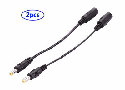 

COOLM 2PCS AC Adapter Cord 21mm x 55mm Female to Male DC Plug Extension Cable For LED CCTV Monitors