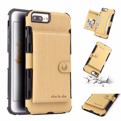 

SHS Phone Case For Iphone 6 Plus6s Plus7 Plus8 Plus Fashion Concise Leather Wire Drawing Multifunction Purse