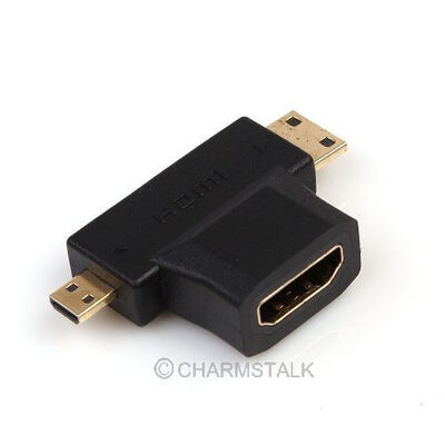 

1080p HDMI Female to Micro Mini HDMI Male Adapter Connecter Type D C A 3 in 1