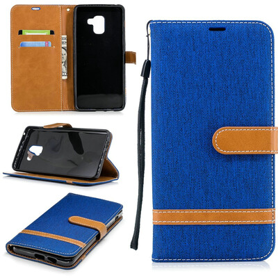 

BEFOSPEY Mixed Colors Denim PU LeatherSoft TPU Card Slot Stand Wallet Case For Samsung Galaxy A860"2018