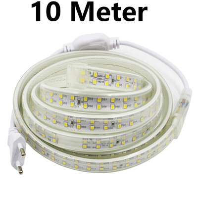 

AC 220V double row led light Led Strip 2835 180LedsM IP67 Waterproof With EU Power Adapter Flexible LED Tape Ribbon 1M 2M 3M 5M