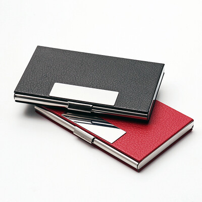 

Jinlongxing Glosen business portable business card holder PU fashion portable business card box men&women card package 9310 red
