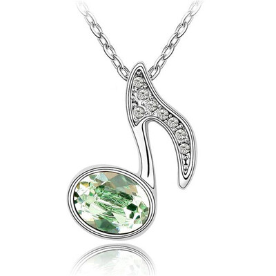 

Austrian Crystal from Swa Elements Women High Quality Necklace Pendant Fashion Jewelry Female Accessories White Gold Plated 2274