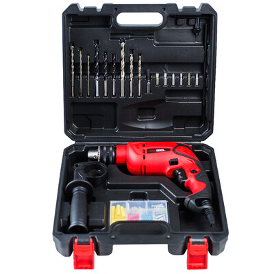 

Neo-power neopower home impact drill set high quality electric drill home series positive&negative stepless speed regulation full function impact drill 500W electric drill toolbox Y2903