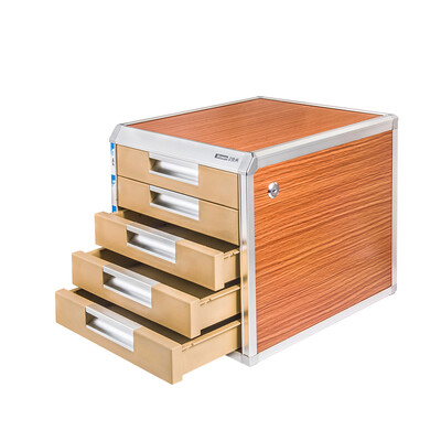 

Jinlongxing glosen five-layer lockable drawer type office desk file cabinet information cabinet storage cabinet wood grain color
