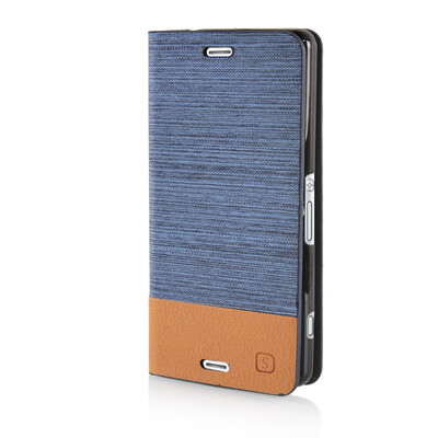 

MOONCASE Canvas Design Leather Side Flip Pouch Stand Shell Back ЧЕХОЛ ДЛЯ Sony Xperia Z3 Compact ( Z3 Mini ) Light Blue