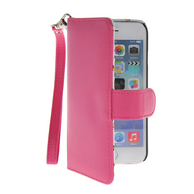 

MOONCASE Fashion Style Leather Side Flip Pouch Stand Shell Back ЧЕХОЛ ДЛЯ Apple iPhone 6 ( 4.7 inch ) Hot pink