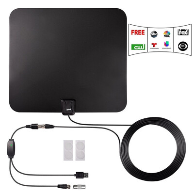 

TV Antenna Kiirie Indoor Amplified HDTV Antenna 50 Mile Range with Detachable Amplifier Signal Booster&10 Feet Coaxial Cable
