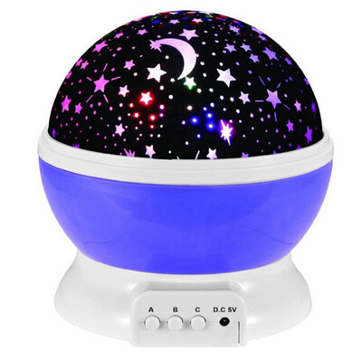 

LED Rotating Star Projector Novelty Lighting Moon Sky Rotation Kids Baby Nursery Night Light Battery Operated Emergency Lamp hot