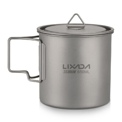 

Lixada Ultralight Titanium Cup Outdoor Portable Camping Picnic Water Cup Mug with Foldable Handle