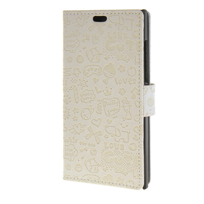 

MOONCASE Lovely pattern Leather Card Wallet Slot Bracket Back чехол для BlackBerry Leap White